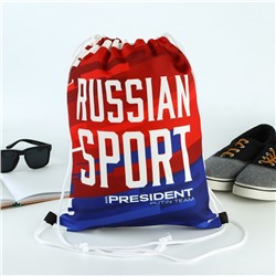 Мешок для обуви «Russian sport», триколор, 41 х 31 см