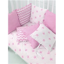 Набор бортиков для новорожденного (одеяло+12 подушек) / Розовый