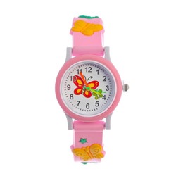 Часы наручные детские "Бабочки", d-3 см, ремешок 19.4 см