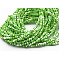 Бусины из каучука Африканские диски 4мм*0,4-1мм, цв.зеленый, 39см