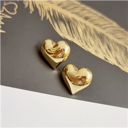 Серьги сердца, цвет золотистый, 05025, арт.001.495