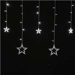 Гирлянда диодная "световая бахрома" Звезды (6 больших + 6 малых), 3 м, бел. свет, в к/к