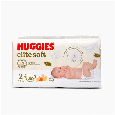 Подгузники Huggies Elite Soft, 4-6 кг (размер 2), 50 шт