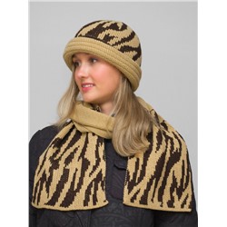 Комплект шляпа+шарф женский весна-осень Mariana (Цвет бежевый), размер 56-58, шерсть 30%