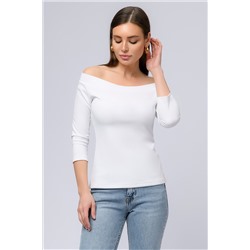 Блуза белого цвета с открытыми плечами и разрезами по бокам 1001 DRESS #844817