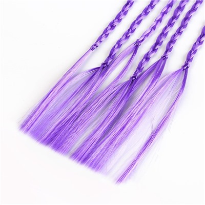 Цветные пряди для волос на крабике «Чудеса для тебя», набор 6 шт, длина 40 см