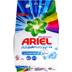 Порошок стиральный автомат Ariel (Ариэль) Color аква-пудра, аромат от Lenor, 3 кг