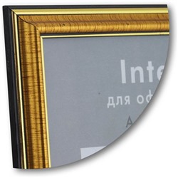 Рамка 21*30 см, пластик, цвет: золото, стекло, з/п картон, Interior Office 296