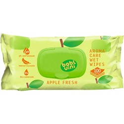 Салфетки влажные BablVini Fruits Apple (Яблоко) 100 шт., очищающие, ароматизированные, клапан пластик