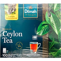 Чай Dilmah Цейлон Premium, черный, 100 пакетиков, 1*2 г