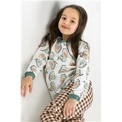 Детская пижама с начесом "Клетка Авокадо"