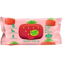 Салфетки влажные BablVini Fruits Berry (Ягоды) 120 шт., очищающие, ароматизир., клапан пластик