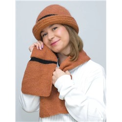 Комплект зимний женский шляпа+шарф Michel (Цвет терракот), размер 56-58, шерсть 70%
