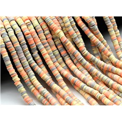 Бусины из каучука Африканские диски 6мм*0,9-1,2мм, цв.оранжево-серый, 39см.