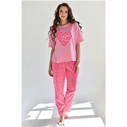 Женская пижама "Сердцебиение" 2141-К / Розовый