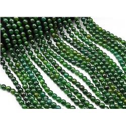 Бусины из агата тонированного шарик гр.8мм цв.зеленый, 37см, 47 бусин